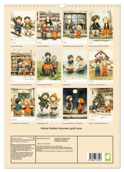 Produktbild: Kleine Helden kommen gro&szlig; raus (Wandkalender 2026 DIN A3 hoch), CALVENDO Monatskalender
