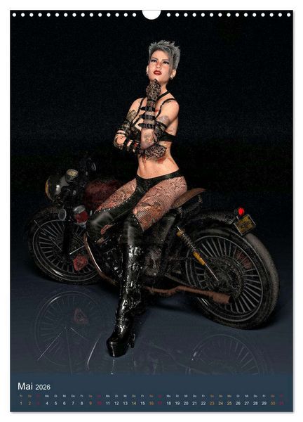Produktbild: Tattooed Girls and Bikes (Wandkalender 2026 DIN A3 hoch), CALVENDO Monatskalender
