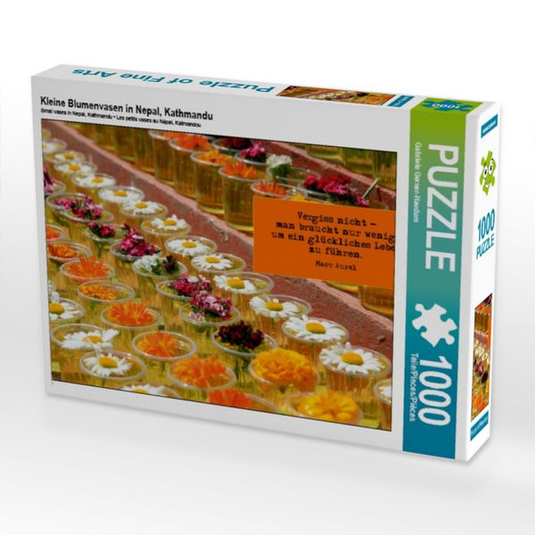 Produktbild: CALVENDO Puzzle Kleine Blumenvasen in Nepal, Kathmandu 1000 Teile Puzzle quer | 1000 Teile Lege-Gr&ouml;&szlig;e 64 &times; 48 cm Foto-Puzzle f&uuml;r gl&uuml;ckliche Stunden