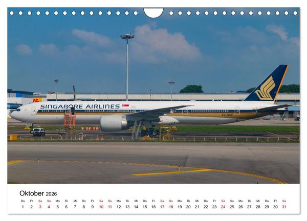 Produktbild: Singapore Airlines - Die ganze Flotte (Wandkalender 2026 DIN A4 quer), CALVENDO Monatskalender