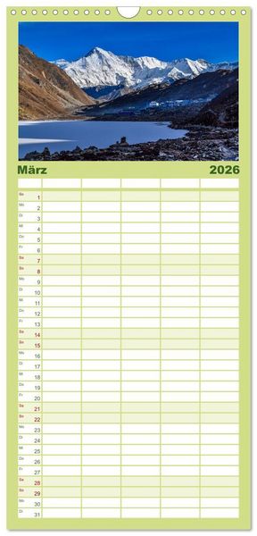 Produktbild: Familienplaner 2026 - Nepal- Trekking durchs Hochgebirge mit 5 Spalten (Wandkalender, 21 x 45 cm) CALVENDO