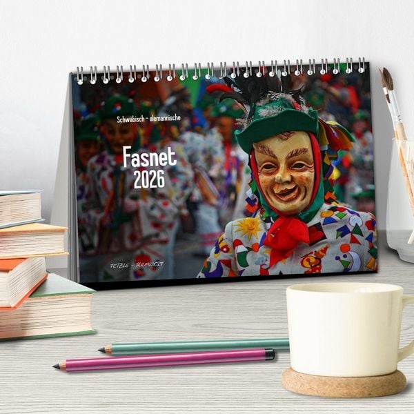 Produktbild: Schw&auml;bisch alemannische Fasnet (Tischkalender 2026 DIN A5 quer), CALVENDO Monatskalender