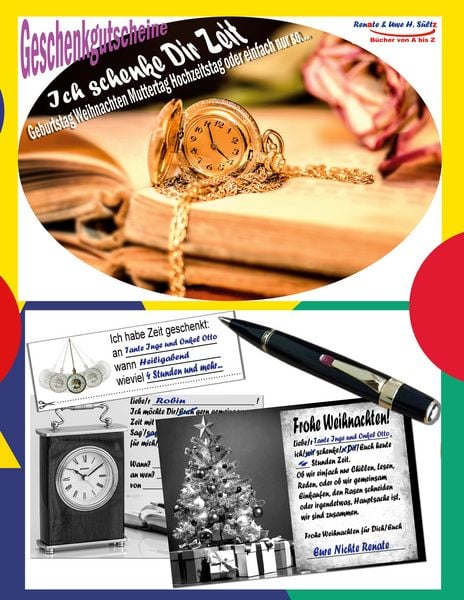 Produktbild: Geschenkgutscheine ICH SCHENKE DIR ZEIT - Geburtstag Weihnachten Muttertag Hochzeitstag oder einfach nur so...