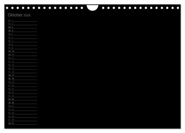 Produktbild: Bastel-Geburtstagskalender schwarz / Geburtstagskalender (Wandkalender 2026 DIN A4 quer), CALVENDO Monatskalender