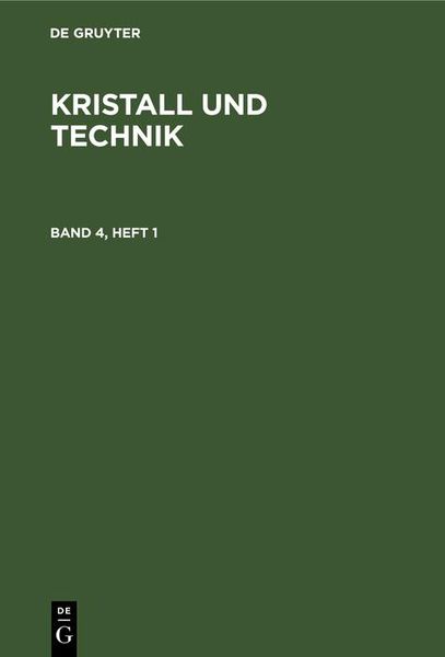 Produktbild: Kristall und Technik. Band 4, Heft 1
