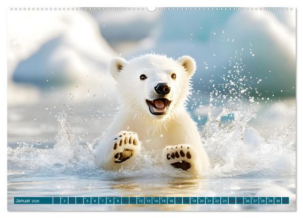 Produktbild: Plitsch, Platsch, tierisch nass (hochwertiger Premium Wandkalender 2026 DIN A2 quer), Kunstdruck in Hochglanz