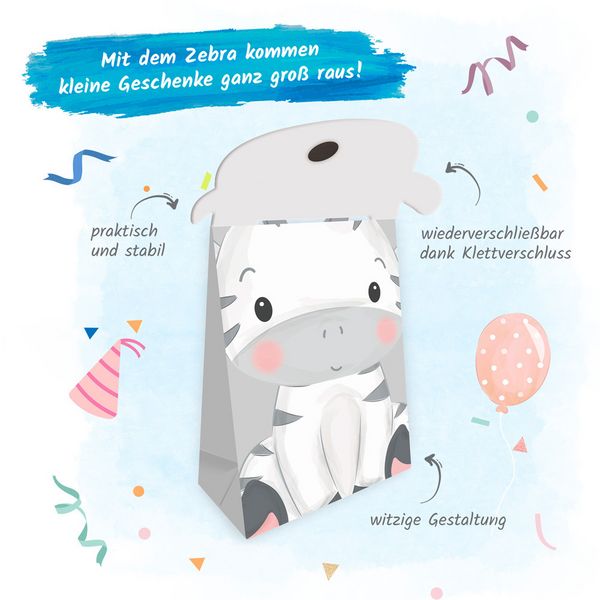 Produktbild: Tr&ouml;tsch Geschenktasche mit Verschluss Zebra