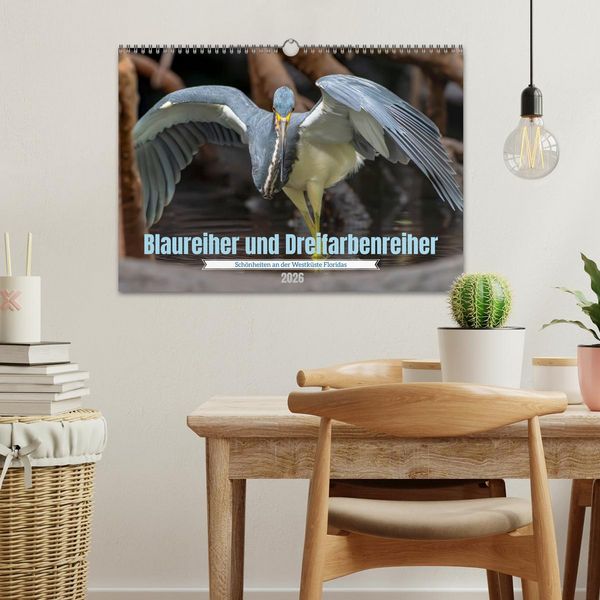 Produktbild: Blaureiher und Dreifarbenreiher (Wandkalender 2026 DIN A3 quer), CALVENDO Monatskalender