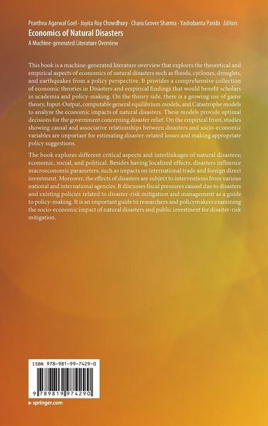 Produktbild: Economics of Natural Disasters