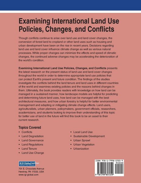 Produktbild: Examining International Land Use Policies, Changes, and Conflicts, 1 volume