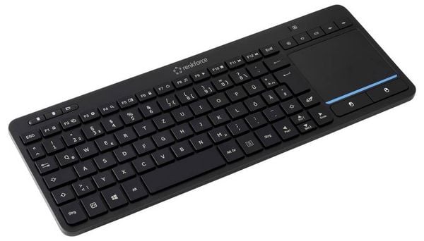 Produktbild: Renkforce RF-WLTKB-300 Kabellos Tastatur Deutsch, QWERTZ Schwarz Integriertes Touchpad