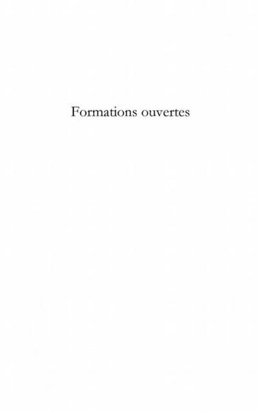 Produktbild: Formations ouvertes