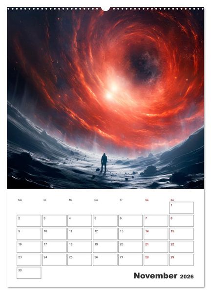 Produktbild: FERNE WELTEN Cooler Terminplaner (hochwertiger Premium Wandkalender 2026 DIN A2 hoch), Kunstdruck in Hochglanz
