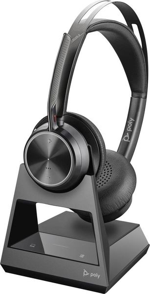 HP Poly Voyager Focus 2 Computer On Ear Headset Bluetooth® Stereo Schwarz Noise Cancelling Headset