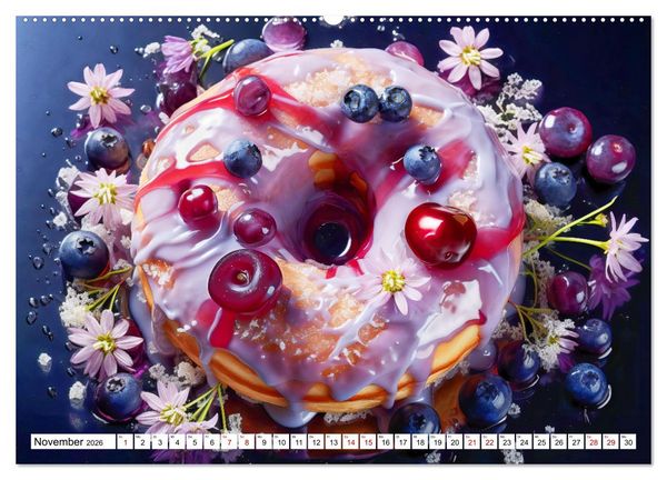 Produktbild: Bunte Donut-Tr&auml;ume - Himmlischer Geschmack aus Krapfenteig (hochwertiger Premium Wandkalender 2026 DIN A2 quer), Kunstdruck in Hochglanz