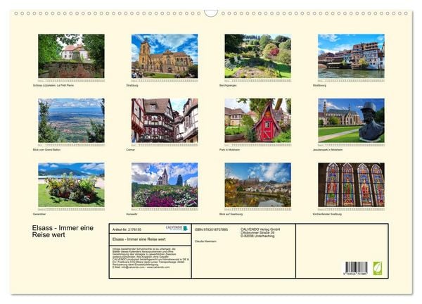 Produktbild: Elsass - Immer eine Reise wert (Wandkalender 2026 DIN A2 quer), CALVENDO Monatskalender