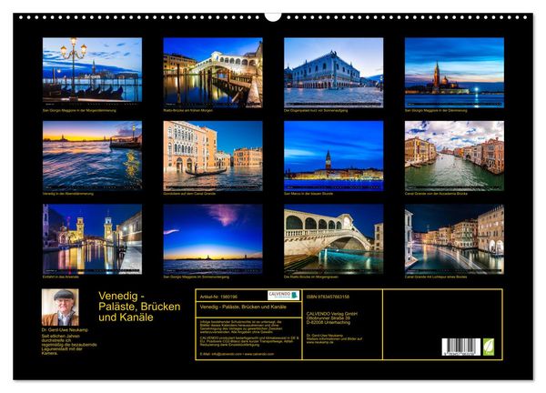 Produktbild: Venedig - Pal&auml;ste, Br&uuml;cken und Kan&auml;le (Wandkalender 2026 DIN A2 quer), CALVENDO Monatskalender
