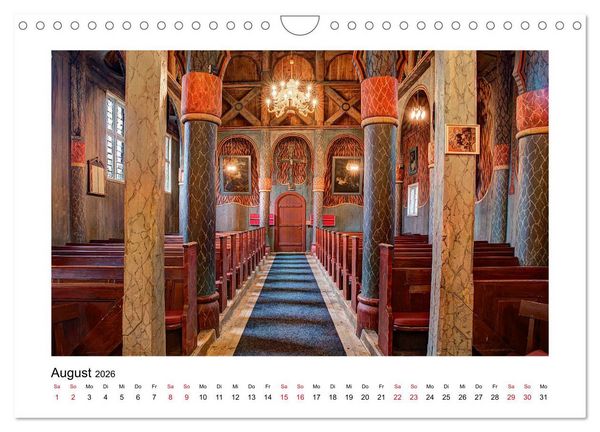 Produktbild: Stabkirchen Norwegens - Mittelalterliche Mystik in Holz (Wandkalender 2026 DIN A4 quer), CALVENDO Monatskalender
