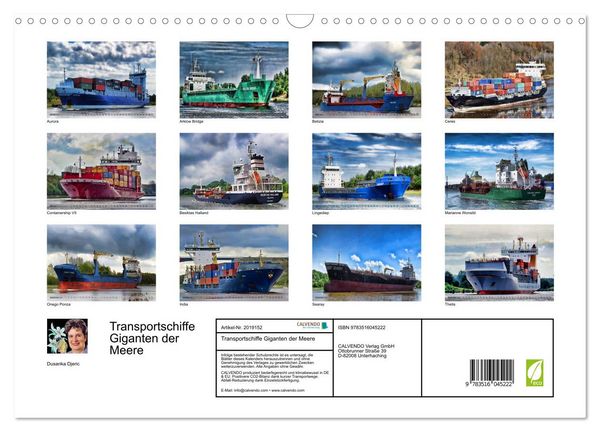 Produktbild: Transportschiffe Giganten der Meere (Wandkalender 2026 DIN A3 quer), CALVENDO Monatskalender