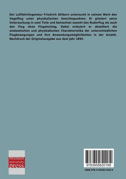 Produktbild: Zur Mechanik des Vogelfluges