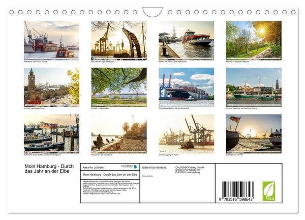 Produktbild: Moin Hamburg - Durch das Jahr an der Elbe (Wandkalender 2026 DIN A4 quer), CALVENDO Monatskalender