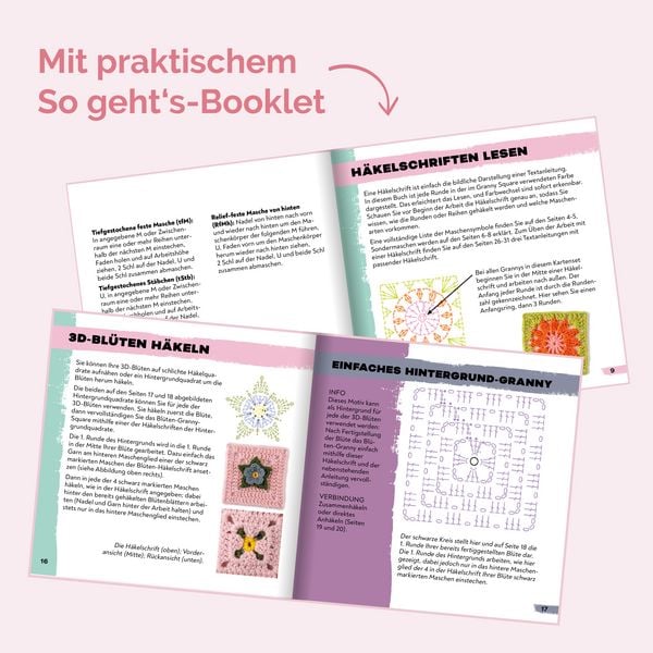 Produktbild: Granny Square Blumen H&auml;kel-Karten (Deutsche Ausgabe)