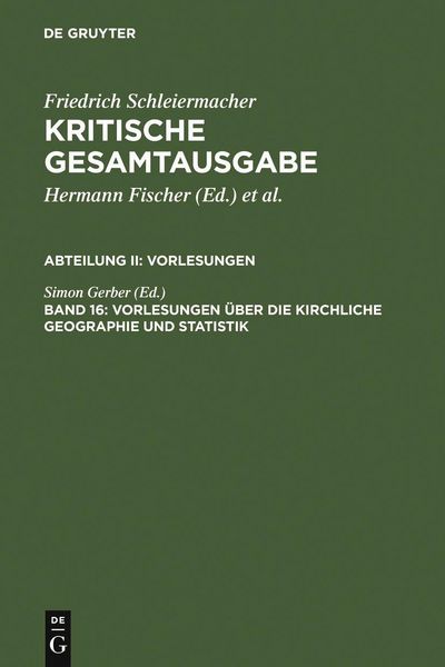 Produktbild: Vorlesungen &uuml;ber die kirchliche Geographie und Statistik
