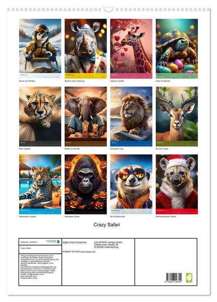 Produktbild: Crazy Safari (Wandkalender 2026 DIN A2 hoch), CALVENDO Monatskalender