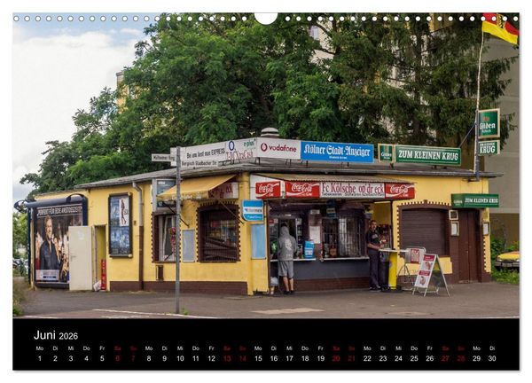 Produktbild: K&ouml;lsche Veedelskultur. B&uuml;dchen, Kioske und Trinkhallen. (Wandkalender 2026 DIN A3 quer), CALVENDO Monatskalender