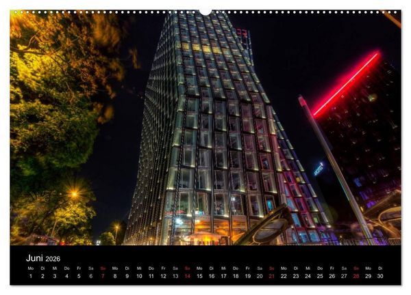 Produktbild: Hamburg - Lichter der Nacht (Wandkalender 2026 DIN A2 quer), CALVENDO Monatskalender