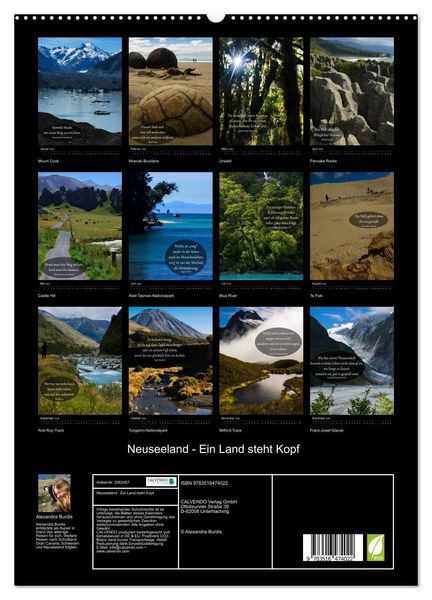 Produktbild: Neuseeland - Ein Land steht Kopf (hochwertiger Premium Wandkalender 2026 DIN A2 hoch), Kunstdruck in Hochglanz