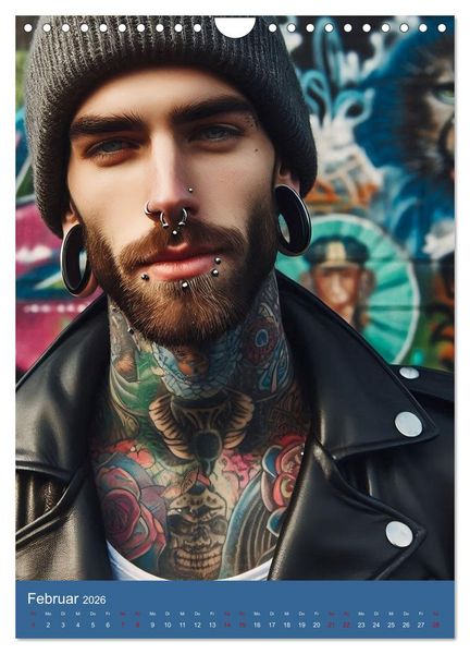 Produktbild: Tattoo und Piercing Men (Wandkalender 2026 DIN A4 hoch), CALVENDO Monatskalender