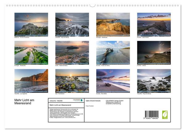 Produktbild: Mehr Licht am Meeresrand (hochwertiger Premium Wandkalender 2026 DIN A2 quer), Kunstdruck in Hochglanz