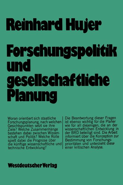Produktbild: Forschungspolitik und gesellschaftliche Planung