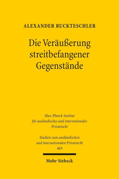 Produktbild: Die Ver&auml;u&szlig;erung streitbefangener Gegenst&auml;nde