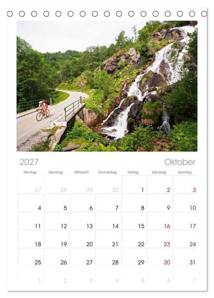Produktbild: Tischplaner 2027 - Pyren&auml;enp&auml;sse mit dem Rennrad 2027 (A5 Tischkalender zum Aufstellen) CALVENDO