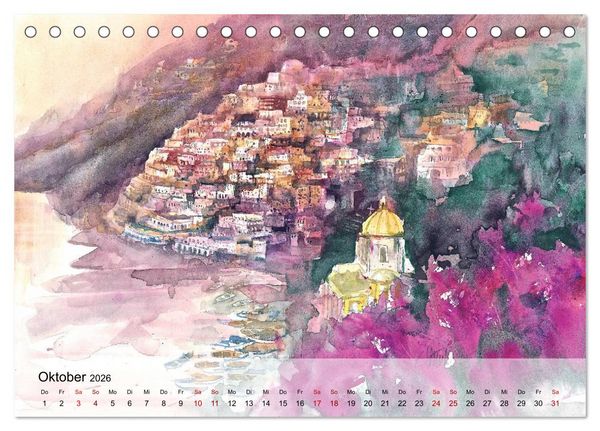 Produktbild: Aquarell auf Reisen - mit Eckard Funck (Tischkalender 2026 DIN A5 quer), CALVENDO Monatskalender