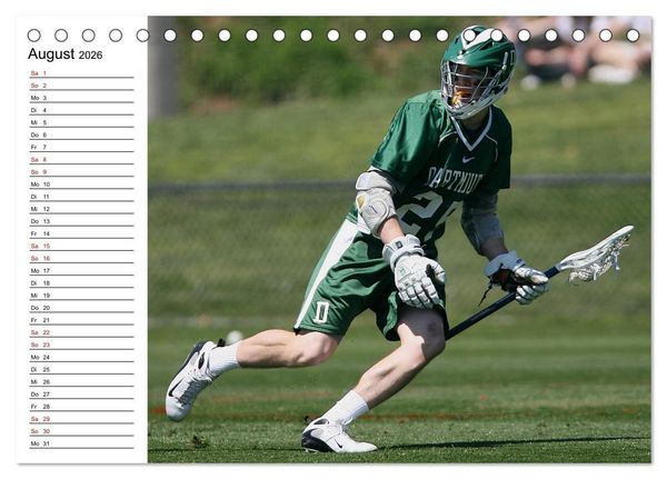 Produktbild: Teamsport Lacrosse - Face-off (Tischkalender 2026 DIN A5 quer), CALVENDO Monatskalender