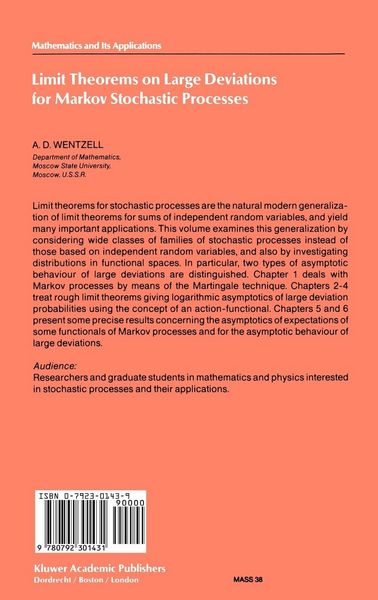Produktbild: Limit Theorems on Large Deviations for Markov Stochastic Processes