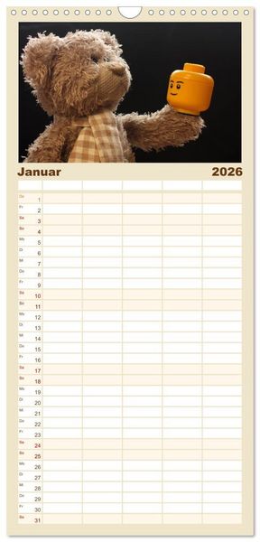 Produktbild: Familienplaner 2026 - Herr Nopf ist da! mit 5 Spalten (Wandkalender, 21 x 45 cm) CALVENDO