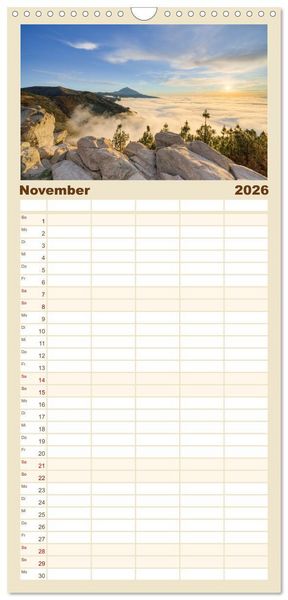 Produktbild: Familienplaner 2026 - Faszination Teneriffa mit 5 Spalten (Wandkalender, 21 x 45 cm) CALVENDO