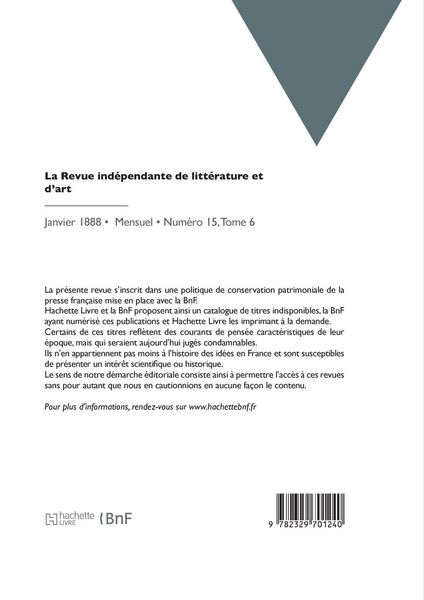 Produktbild: La Revue ind&eacute;pendante de litt&eacute;rature et d'art