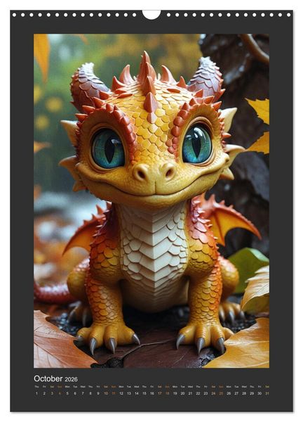 Produktbild: Enchanted Dragons: A year full of little wonders (Wall Calendar 2026 DIN A3 portrait), CALVENDO 12 Month Wall Calendar