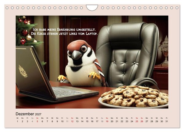 Produktbild: Kesse Spatzen (Wandkalender 2027 DIN A4 quer), CALVENDO Monatskalender