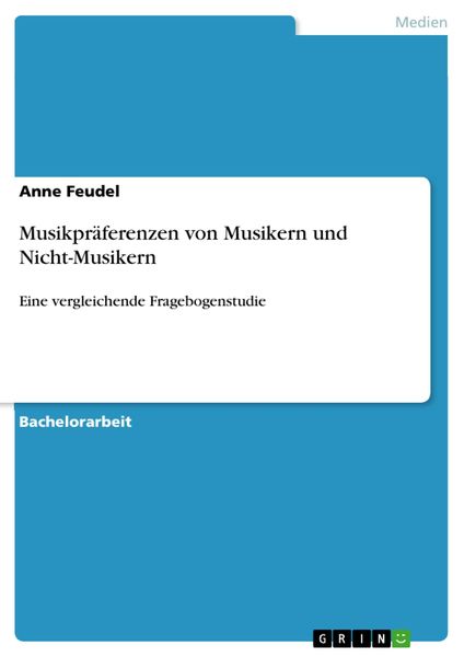 Produktbild: Musikpr&auml;ferenzen von Musikern und Nicht-Musikern