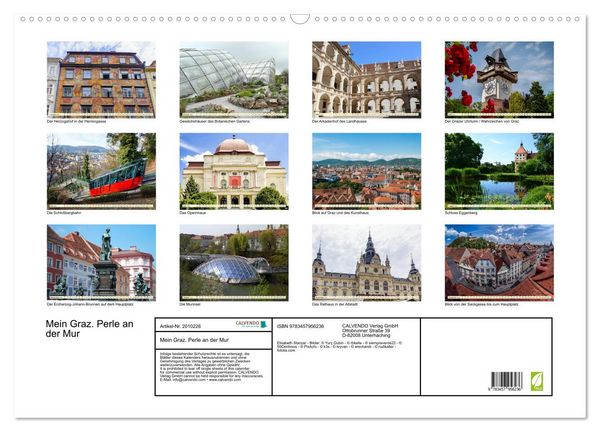 Produktbild: Mein Graz. Perle an der Mur (Wandkalender 2026 DIN A2 quer), CALVENDO Monatskalender