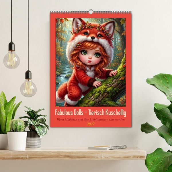 Produktbild: Fabulous Dolls - Tierisch Kuschellig (Wandkalender 2027 DIN A2 hoch), CALVENDO Monatskalender