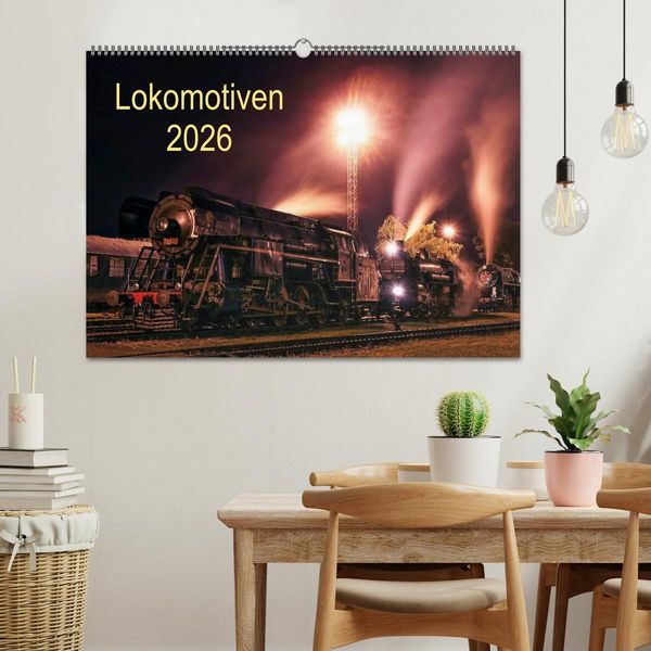 Produktbild: Lokomotiven 2026 (Wandkalender 2026 DIN A2 quer), CALVENDO Monatskalender