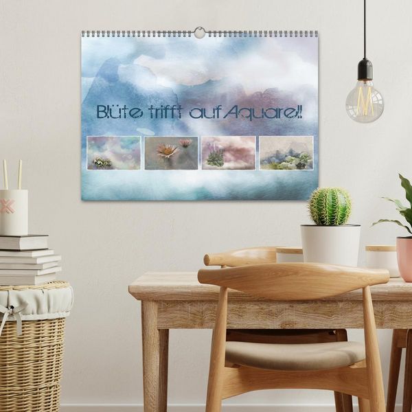 Produktbild: Bl&uuml;te trifft auf Aquarell (Wandkalender 2026 DIN A3 quer), CALVENDO Monatskalender