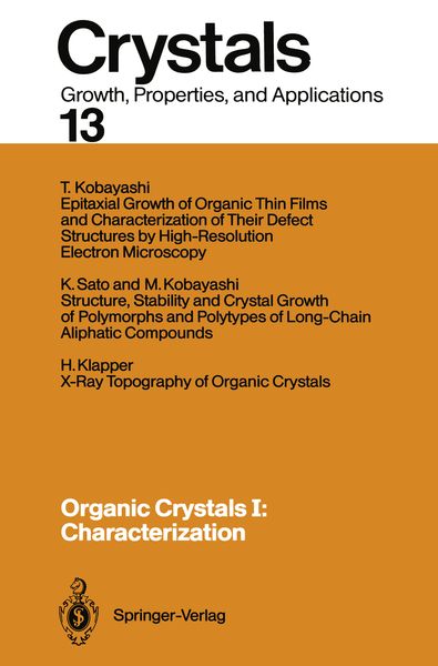 Produktbild: Organic Crystals I: Characterization